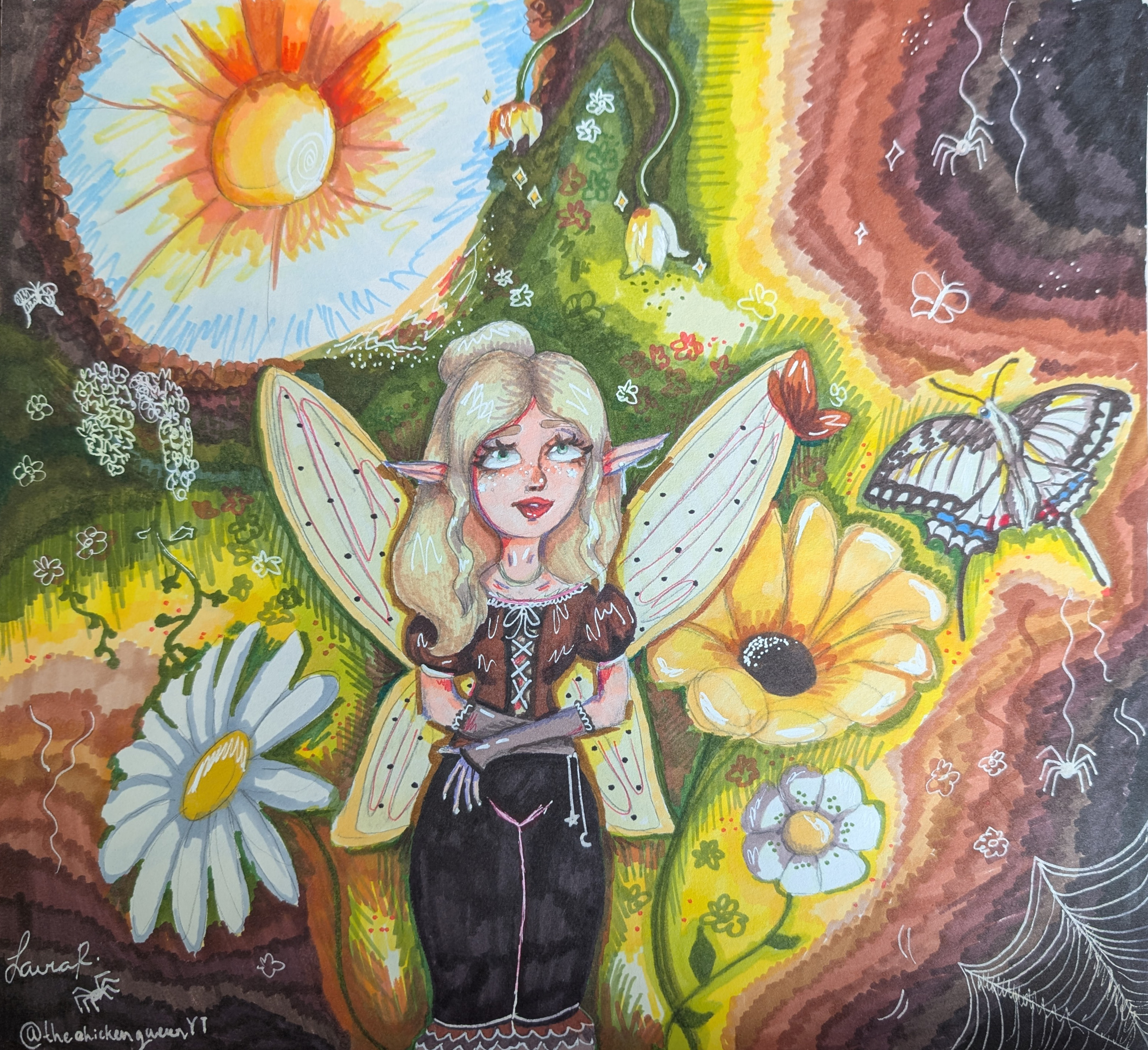 Two Cats by the Waterfall